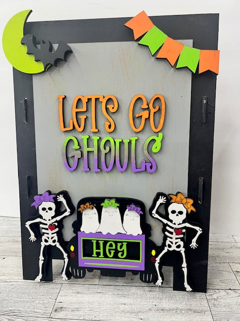 Let's Go Ghouls sandwich board Insert DIY Kit