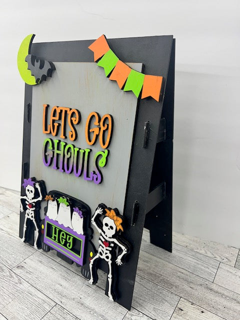 Let's Go Ghouls sandwich board Insert DIY Kit