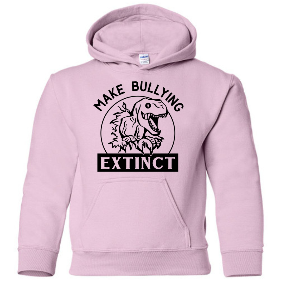 Make Bullying Extinct Pink Hoodie - Youth