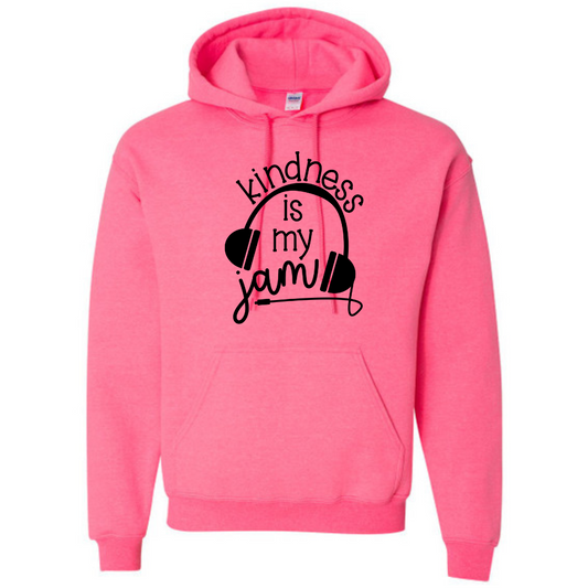 Kindness is my jam Pink Hoodie - Adult