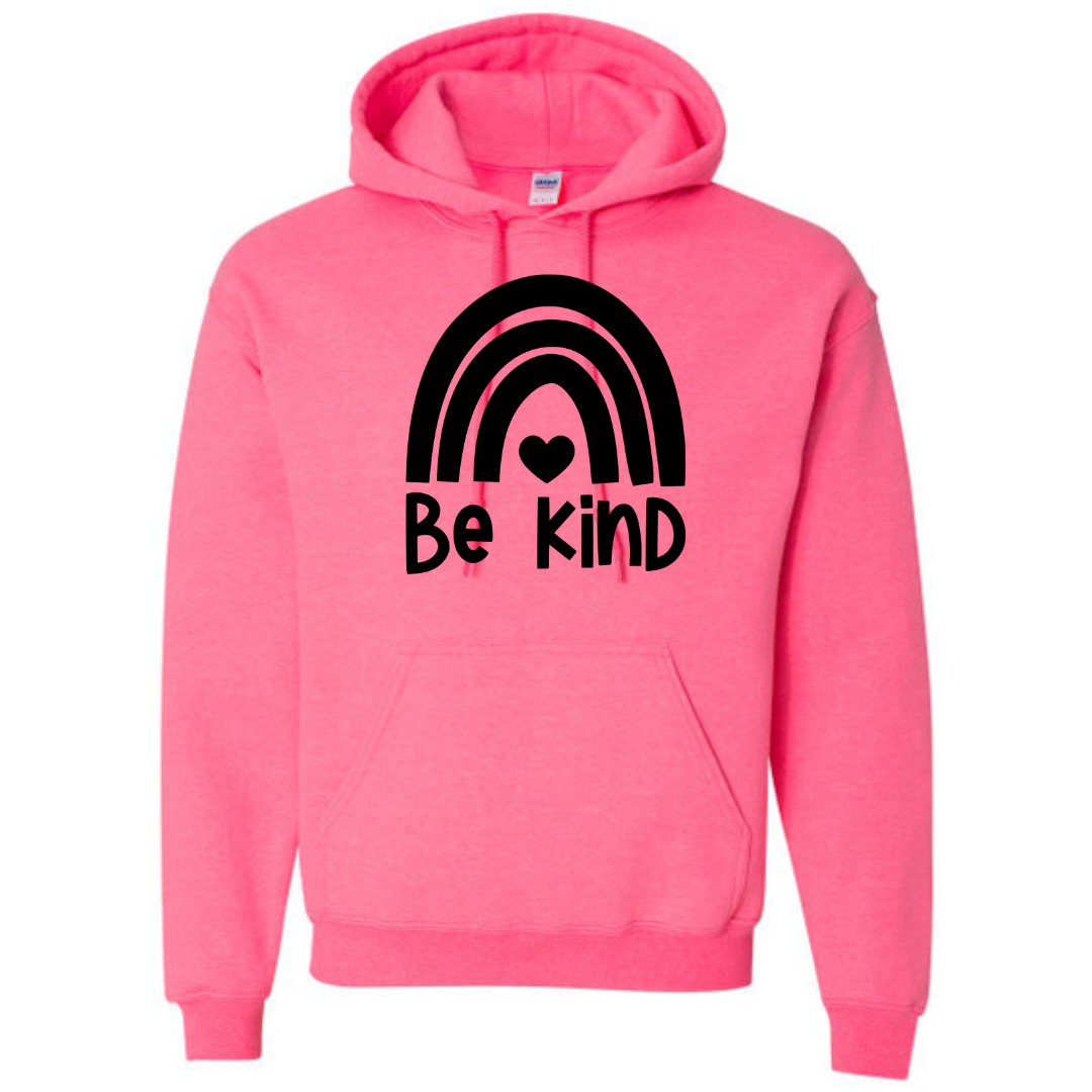 Be Kind Rainbow Pink Hoodie - Adult