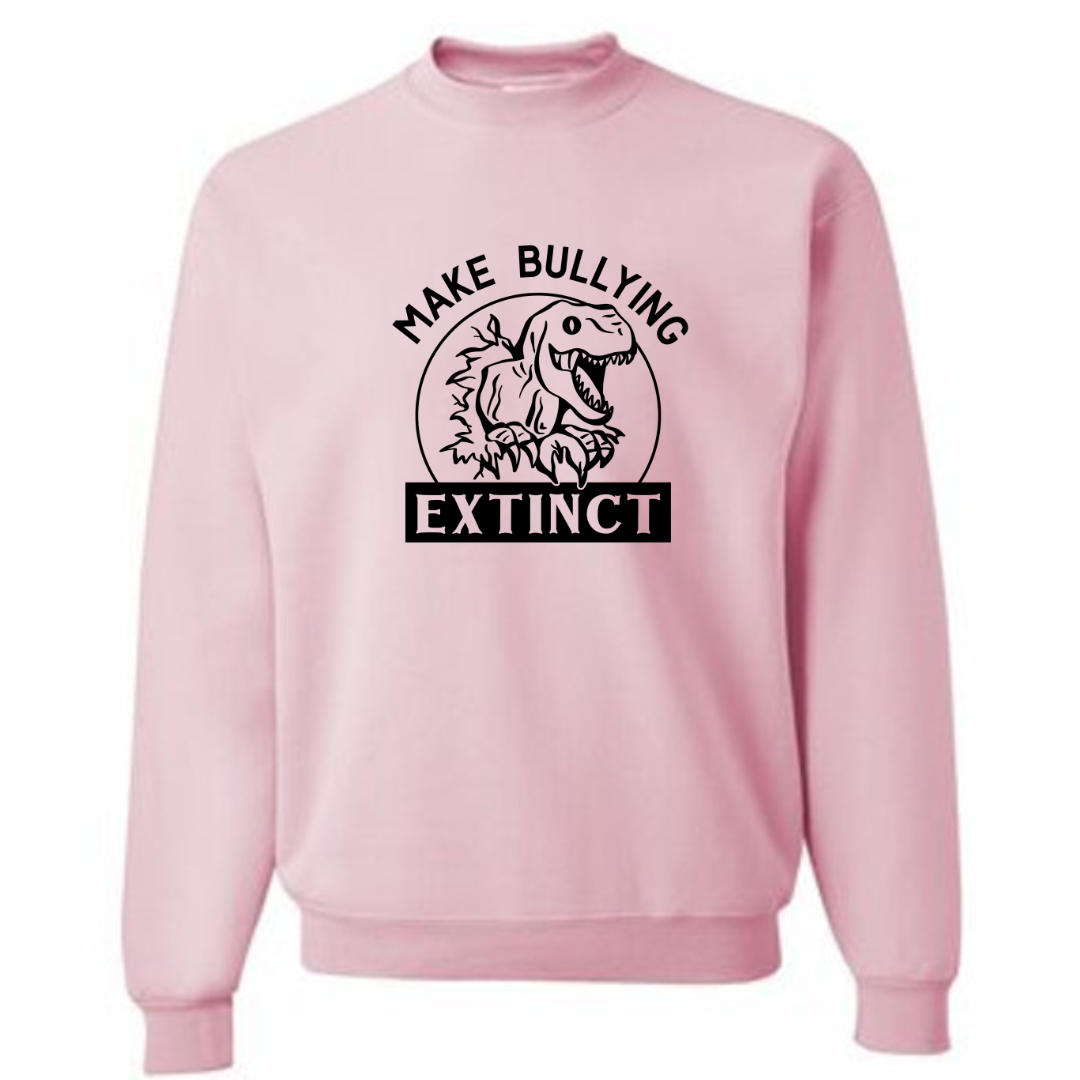 Make Bullying Extinct Pink Crewneck - Adult