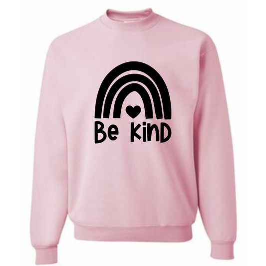 Be Kind Rainbow Pink Crewneck - Adult