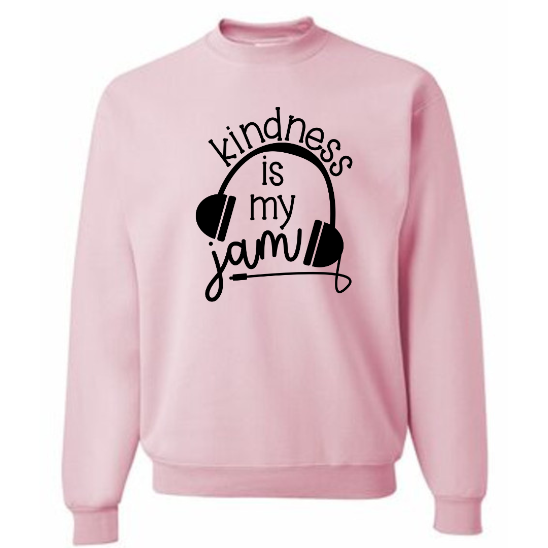 Kindness is my jam Pink Crewneck - Adult