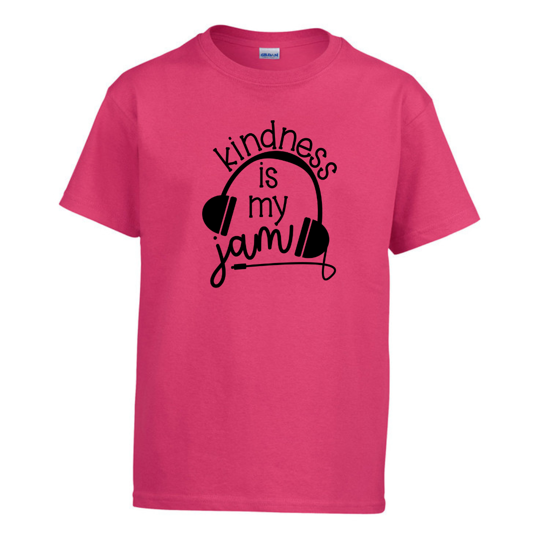 Kindness is my jam Pink Tshirt - Youth