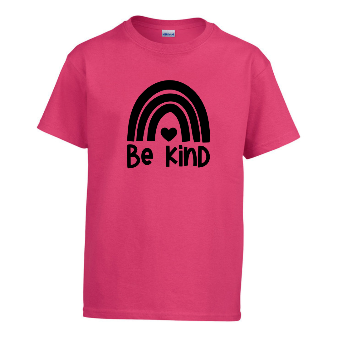 Be Kind Rainbow Pink Tshirt - Youth