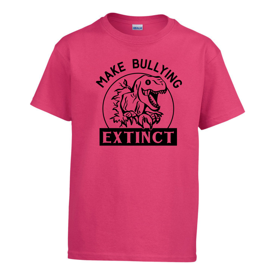 Make Bullying Extinct Pink Tshirt - Youth