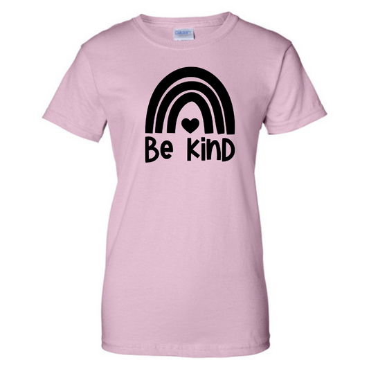 Be Kind Rainbow Pink Tshirt - Ladies