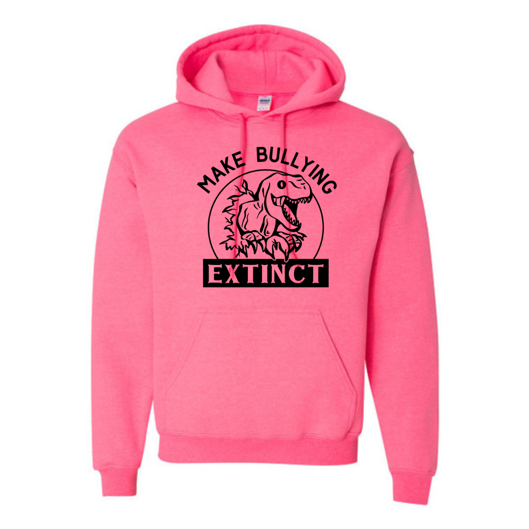 Make Bullying Extinct Pink Hoodie - Adult