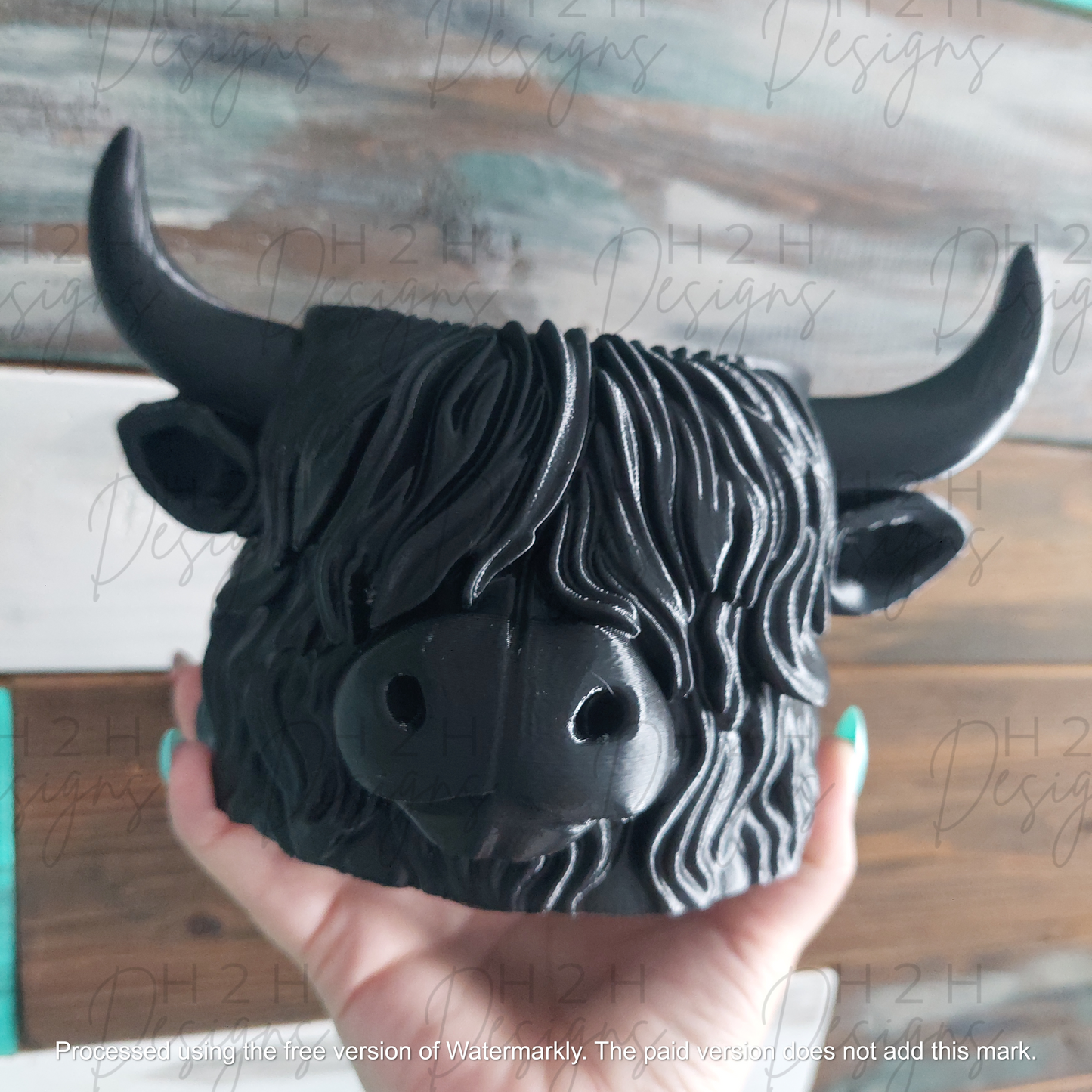 Highland Cow Planter - Black