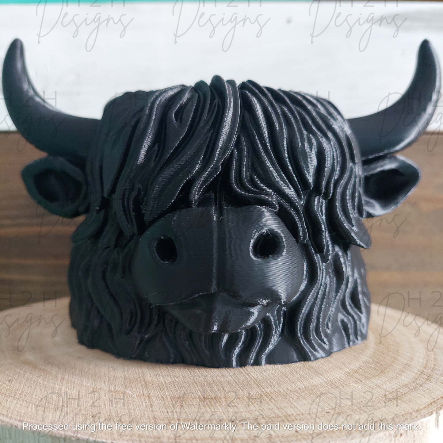 Highland Cow Planter - Black