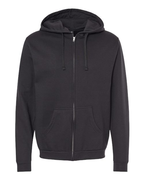 Black Full Zipper Adult Hoodie