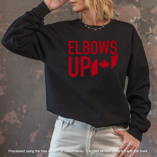 Black Elbows Up with Flag Crewneck