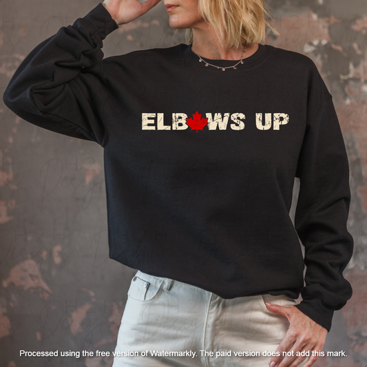 Black Elbows Up Crewneck
