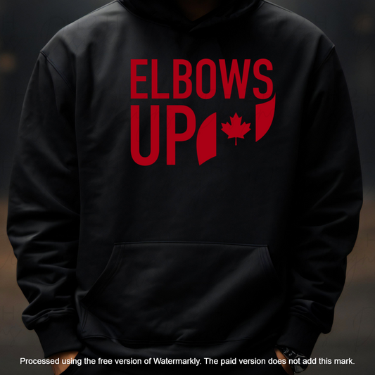 Black Elbows Up with Flag Hoodie