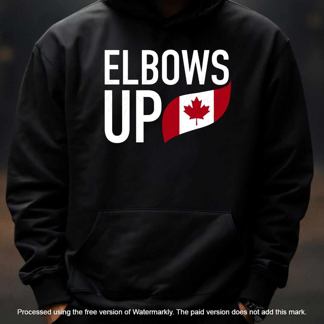 Black Elbows Up with Flag Hoodie