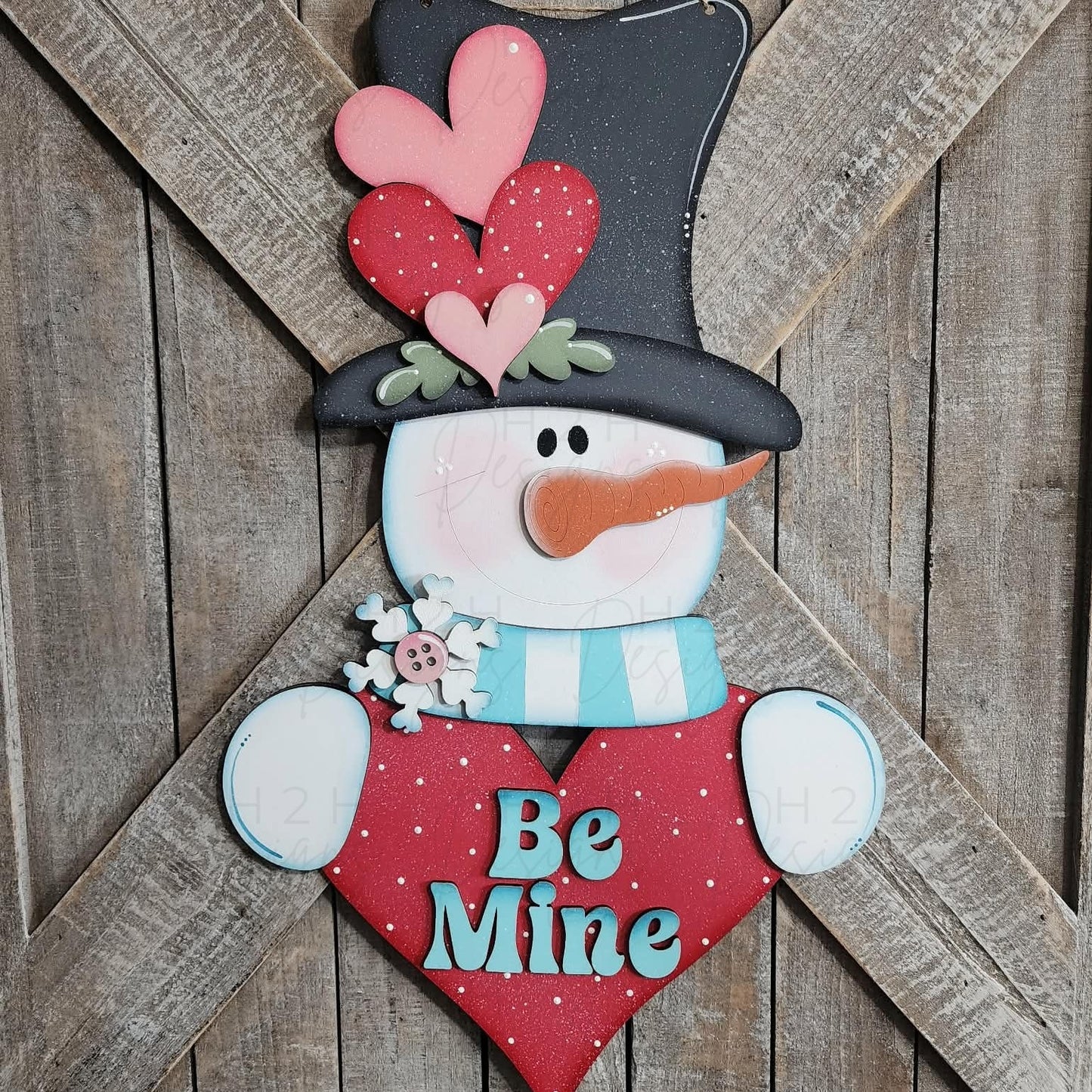 Valntine Snowman Hanging Sign