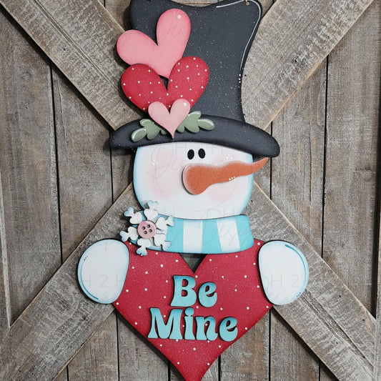 Valntine Snowman Hanging Sign