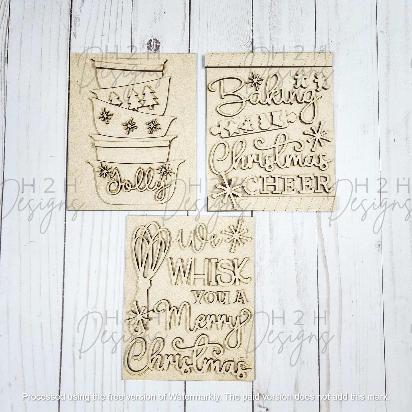 Christmas Baking Trio Signs