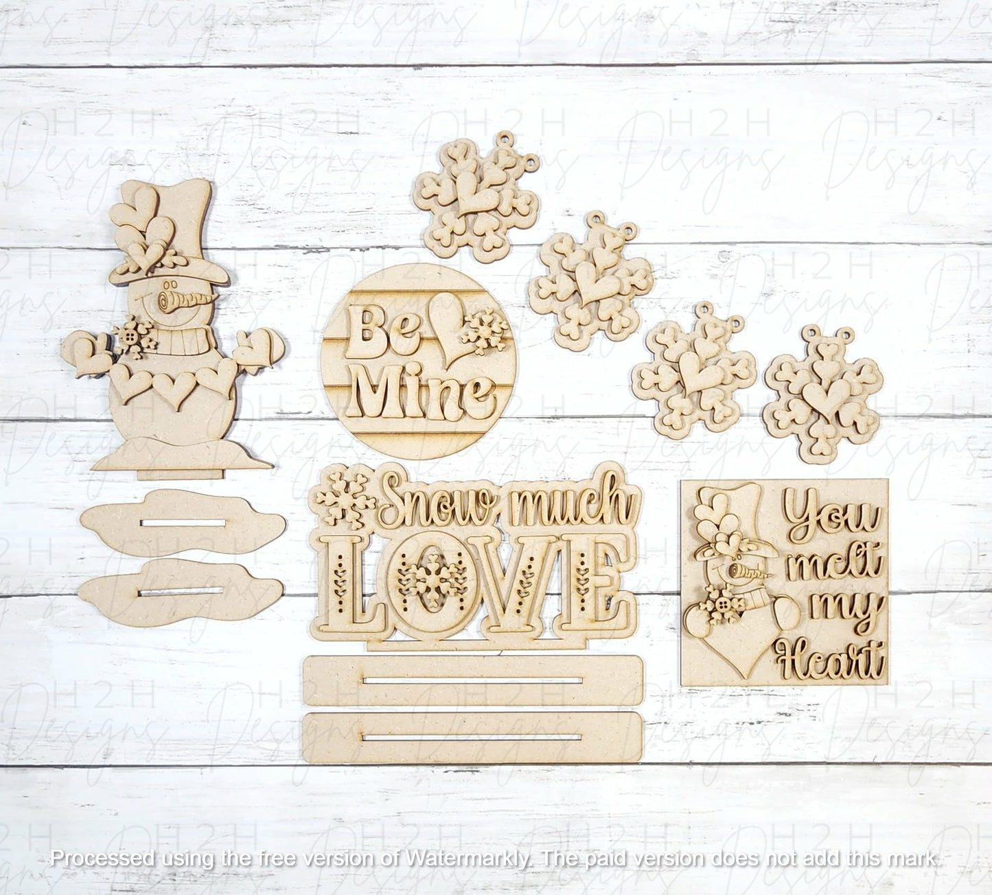 Snowman Valentine Decor Set