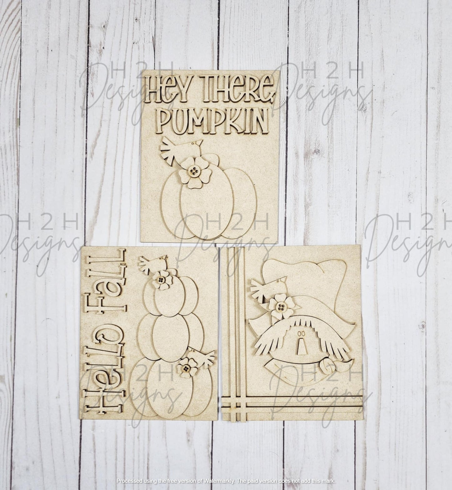 Fall Scarecrow Trio Signs