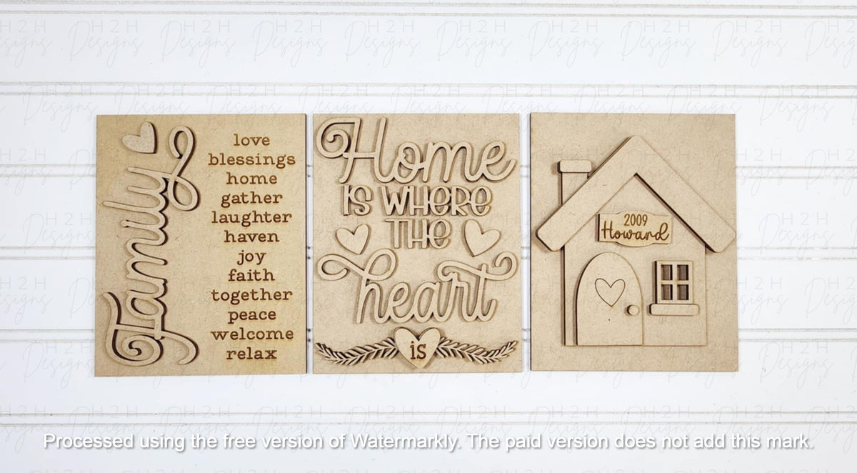 H2h Sign Family Home Trio Signs – H2H Designs