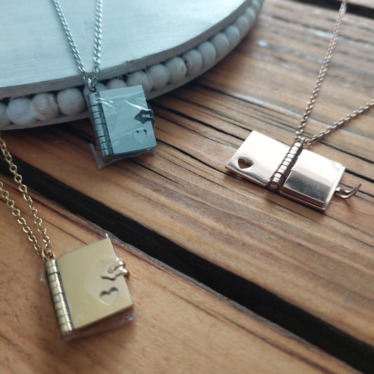 Personalized Book Pendant Necklace