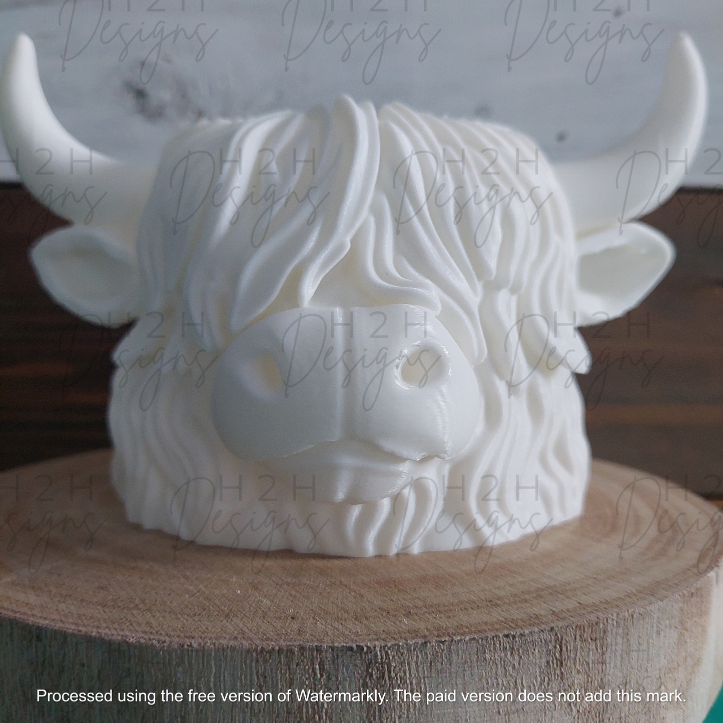 Highland Cow Planter - White