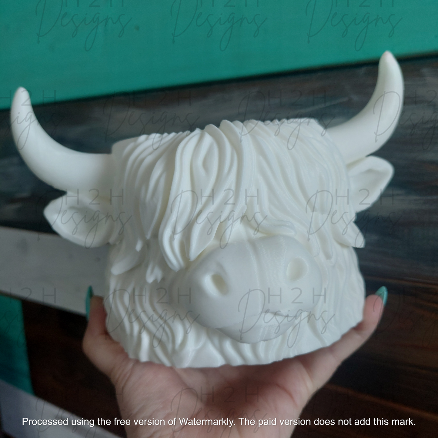 Highland Cow Planter - White
